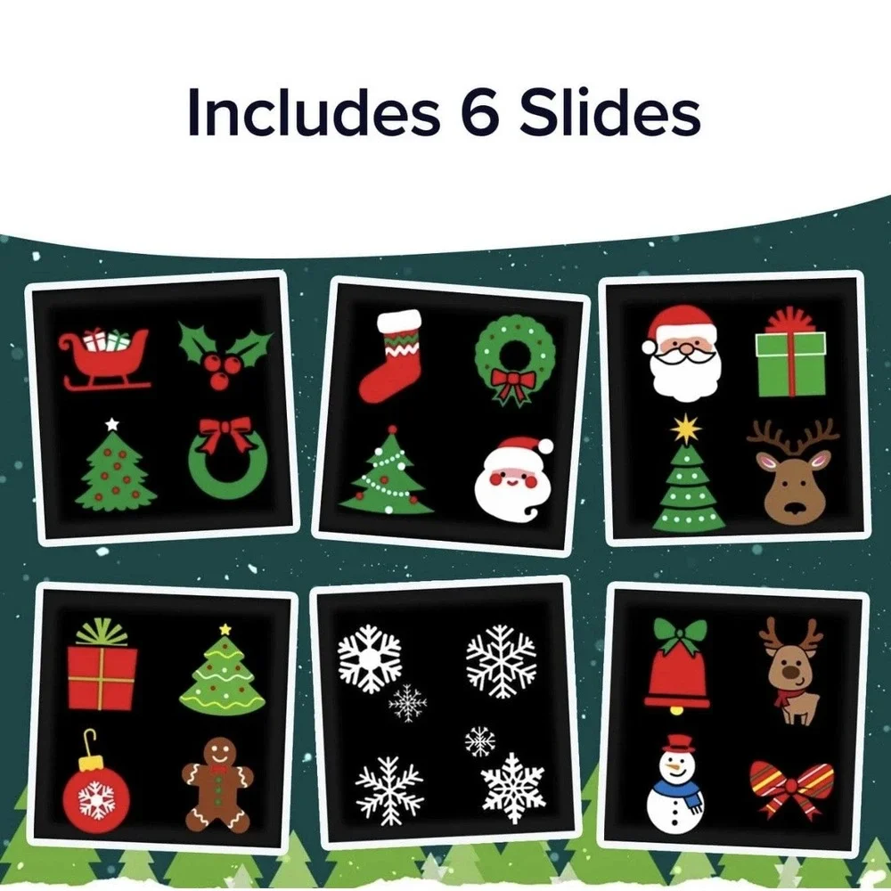 Star Shower Slide Show Christmas LED Projector‎ w/ Remote 6 Different Slides
